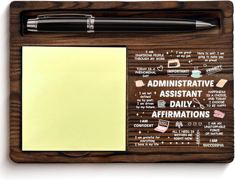 QODMGD Administrative Assistant Gifts, Positive Affirmation Gifts for Admin Assistants Secretary, Administrative Assistant Sticky Note Holder for Office Desk Decor - Image 1